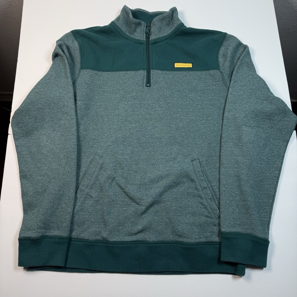 Prince & Fox Sweatshirt Mens Sz Large Sweater 1/4 Zip Pullover Adult Casual